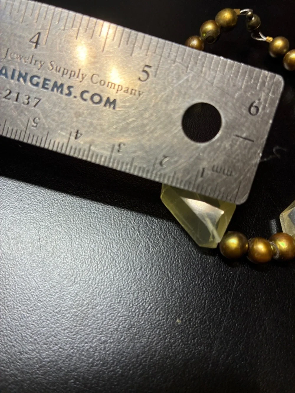 Israeli Cut natural lemon quartz gemstone and pearl magnetic clasp Bracelet - Picture 10 of 16